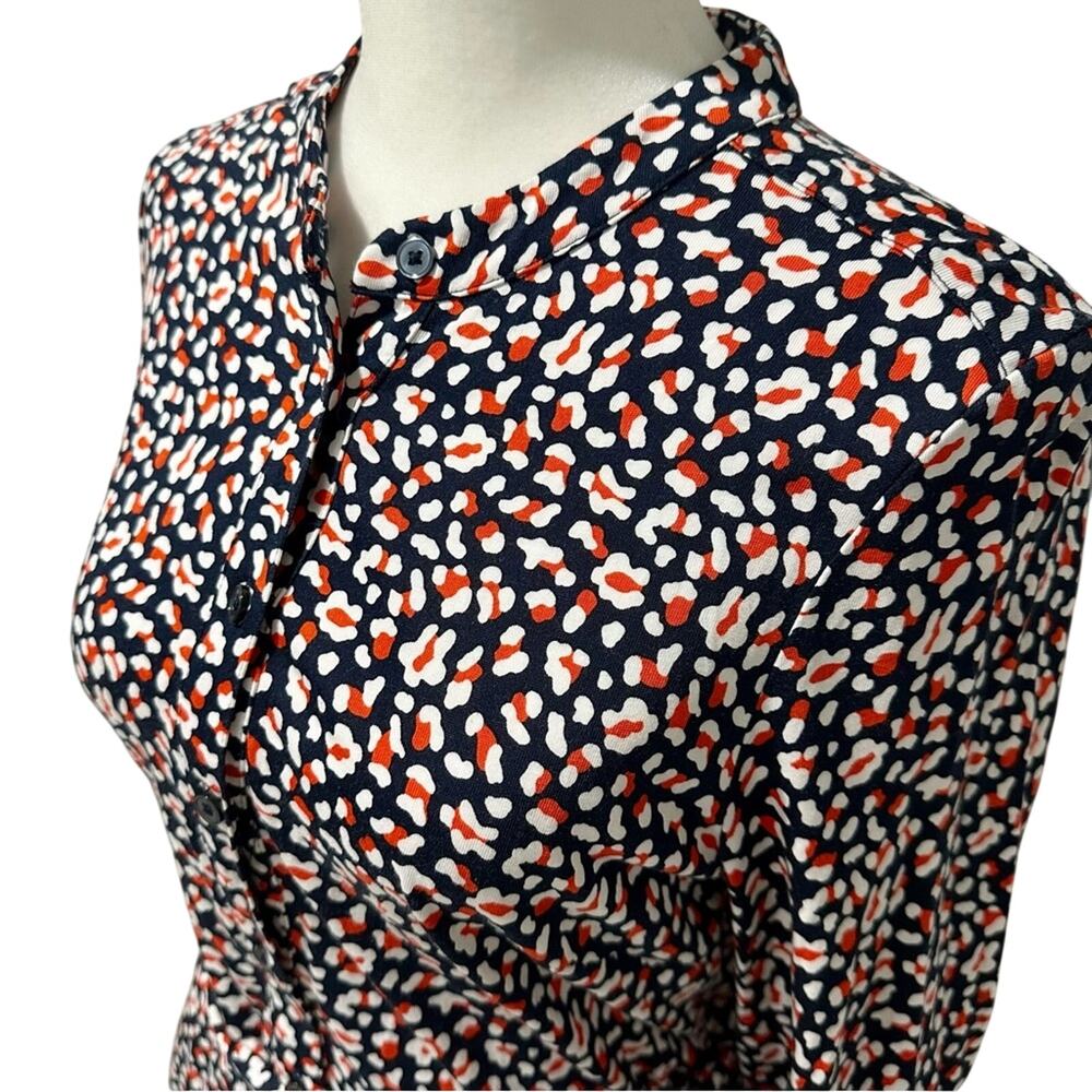 Julia Jersey Shirt Dress, French Navy, Abstract Print, 6